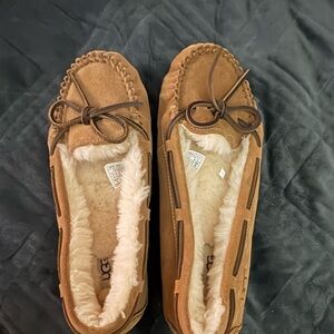 UGG Women's Brown Moccasins with Shearling Lining
